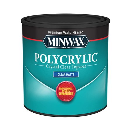 MINWAX Polycrylic Matte Crystal Clear Water-Based Polyurethane 0.5 pt 222224444